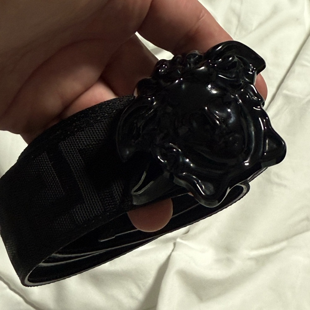 Versace Black Leather Accessory